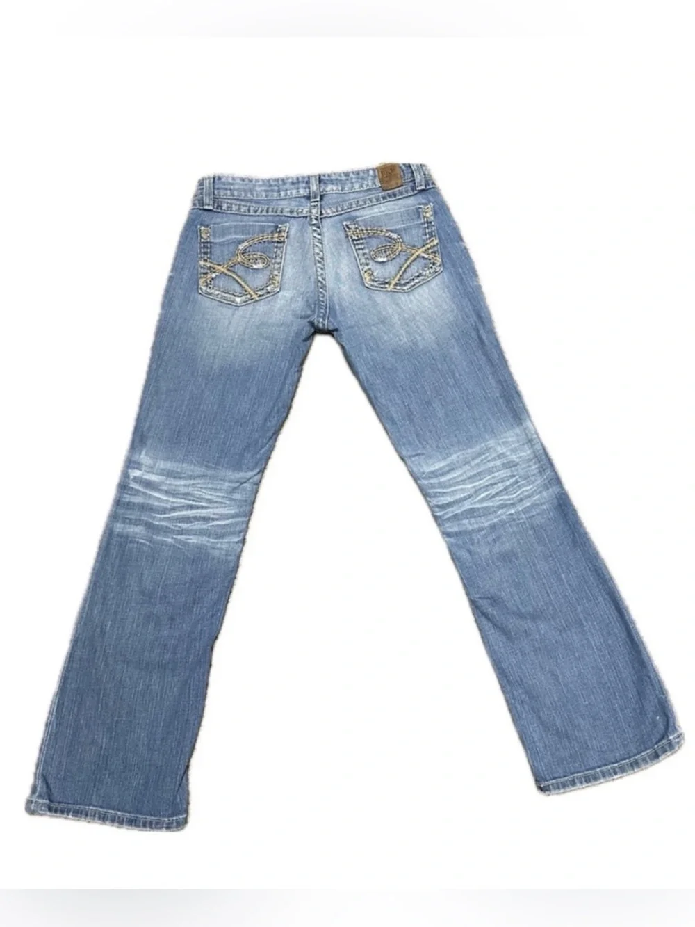 👖🎸BUCKLE BKE Kate Stretch Boot Jeans | Women’s 29‎ | Light Wash Y2K Embroidery